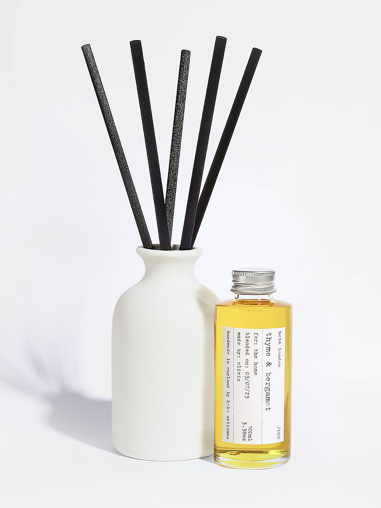 Thyme & Bergamot Ceramic Reed Diffuser - 100ml - Helm London