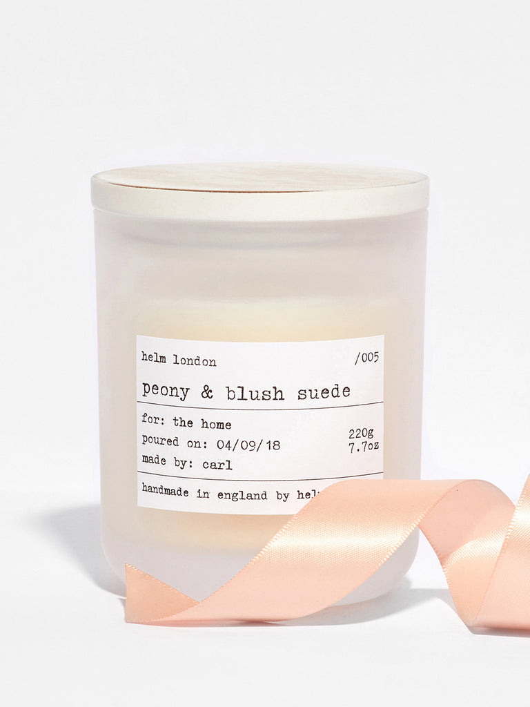 Peony & Blush Suede Luxury Candle - Helm London