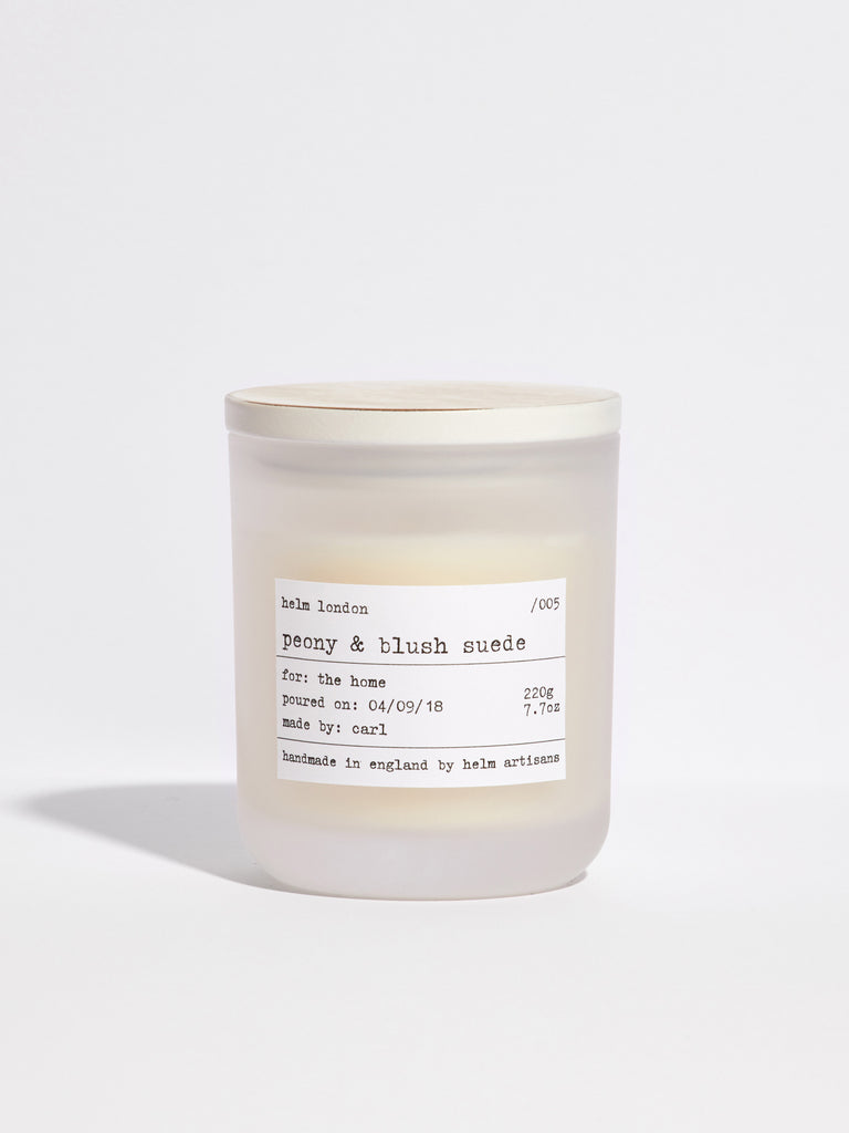 Peony & Blush Suede Luxury Candle - Helm London