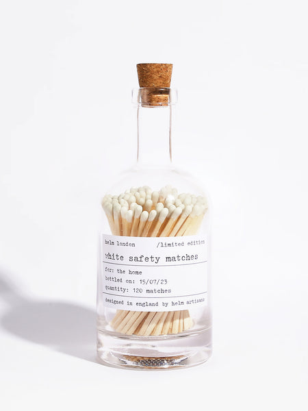 Glass Bottle Matches - White - Helm London